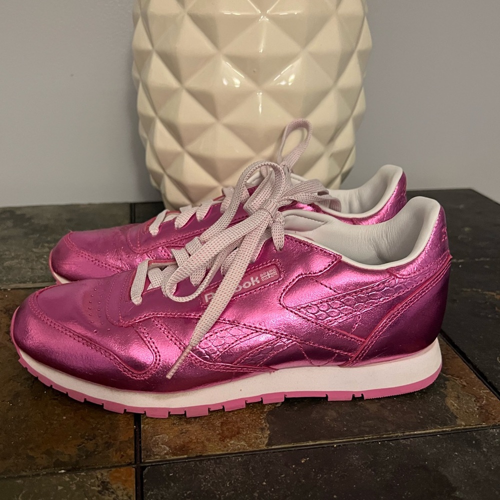 Reebok metallic pink sneakers